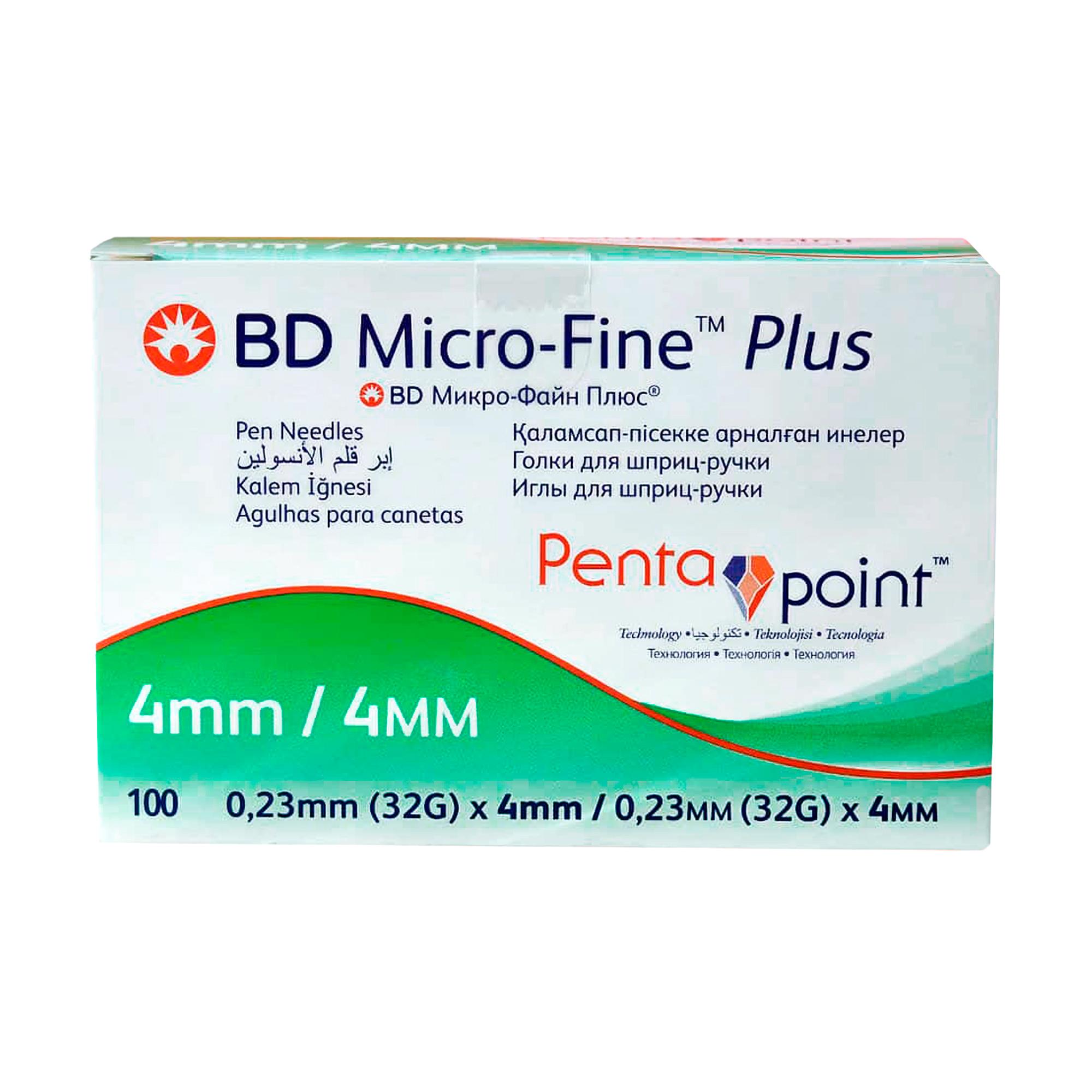 Голка для шприц-ручки BD Micro-Fine Plus розмір 32G, 0.23*4 мм, 100 шт